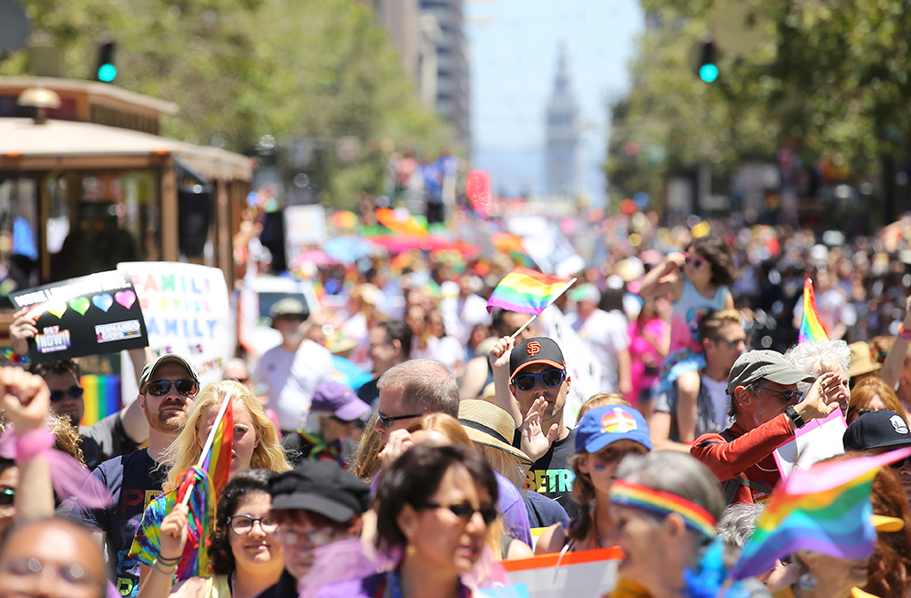 Group of people marching for sexual rights